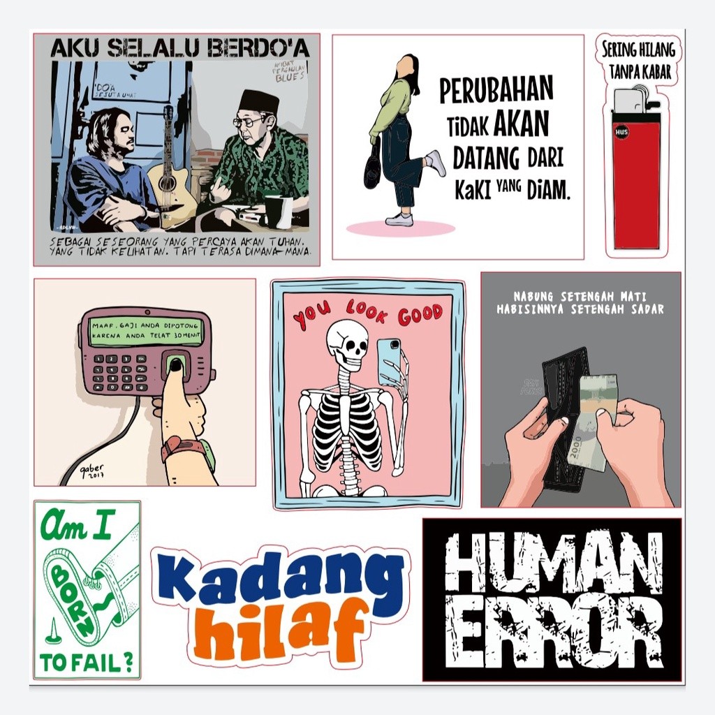 

Stiker Pack Gus Dur Jason Ranti Meme Pekerja Human Error - Stiker Vinyl High Quality