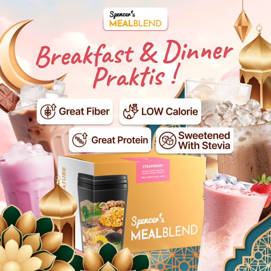 

Spencer's MealBlend - Meal Replacement Nutrisi Alami Breakfast dan Dinner untuk Bantu Nutrisi Harian