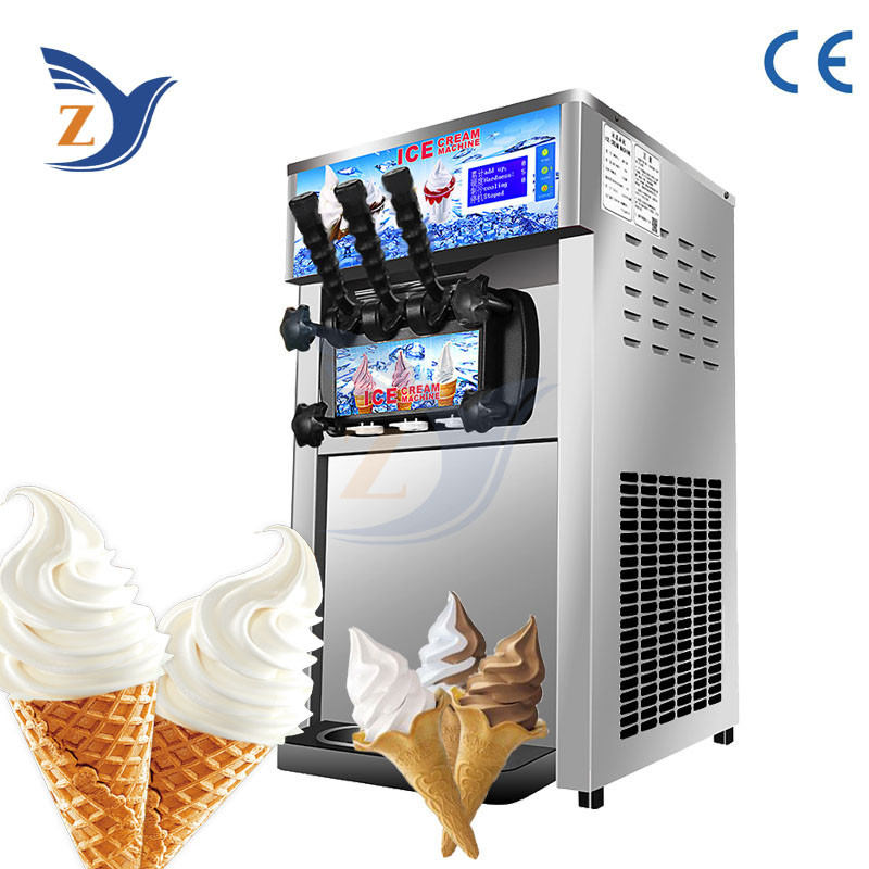 Ice Cream Making Machine ZY-168 Stainless Steel 1200W Table Type Small Automatic Commercial Double S