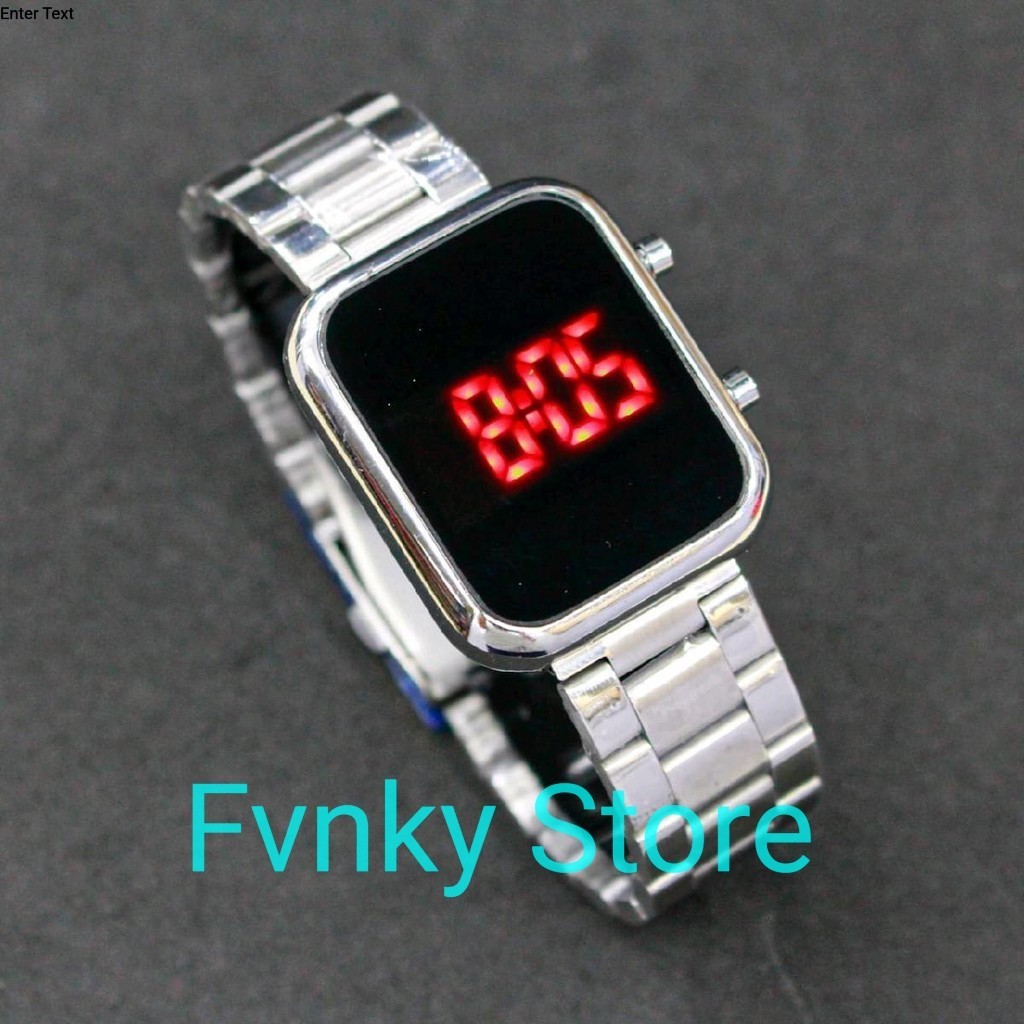 Jam Tangan Rantai Wanita Fitur Led Digital - Original Tali Stainless Steel Anti Karat - Watches Top 
