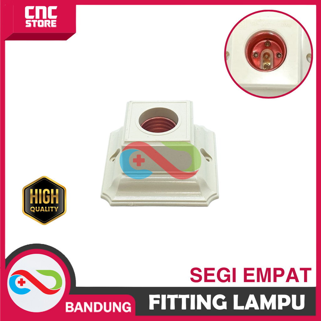 FITTING LAMPU PLAFON SEGI EMPAT MANGKOK LAMPU