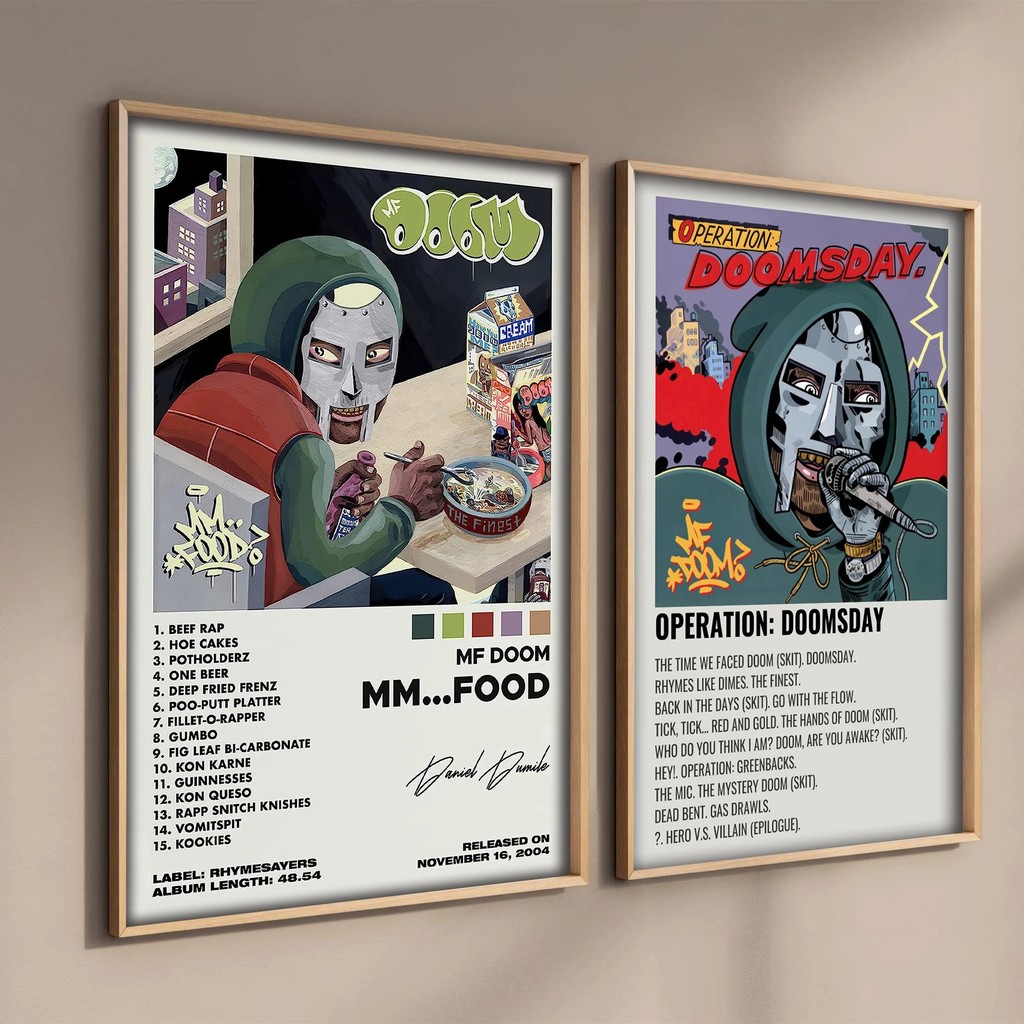 Famous American Hip-Hop Singer Mf Doom Poster Music Album Cover Canvas Painting Print Picture for Ro