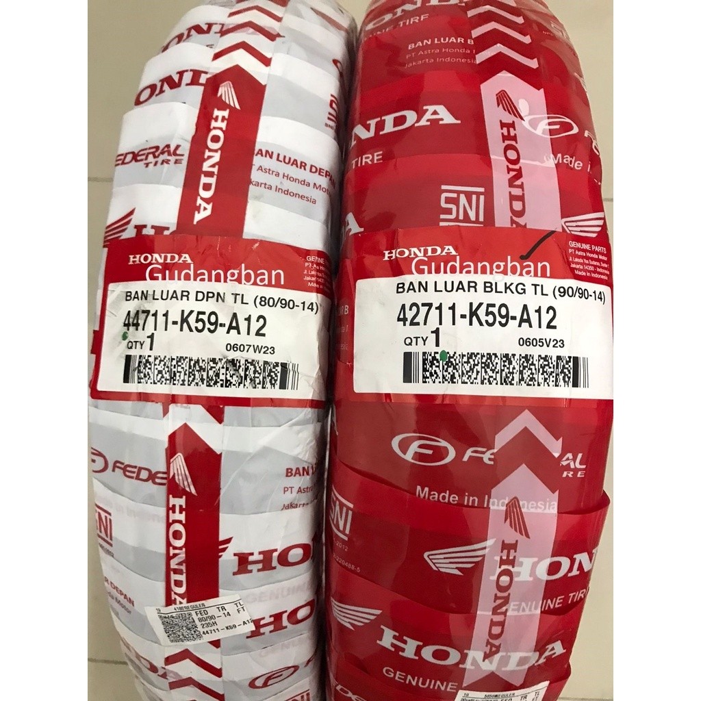 Ban Matic Tubeless AHM HONDA FEDERAL 90/90-14 asli HONDA Ban luar Motor Matic Tubeless