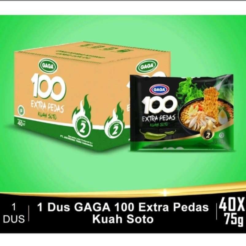 

mie gaga 100 extra pedas kuah soto [1 dus]