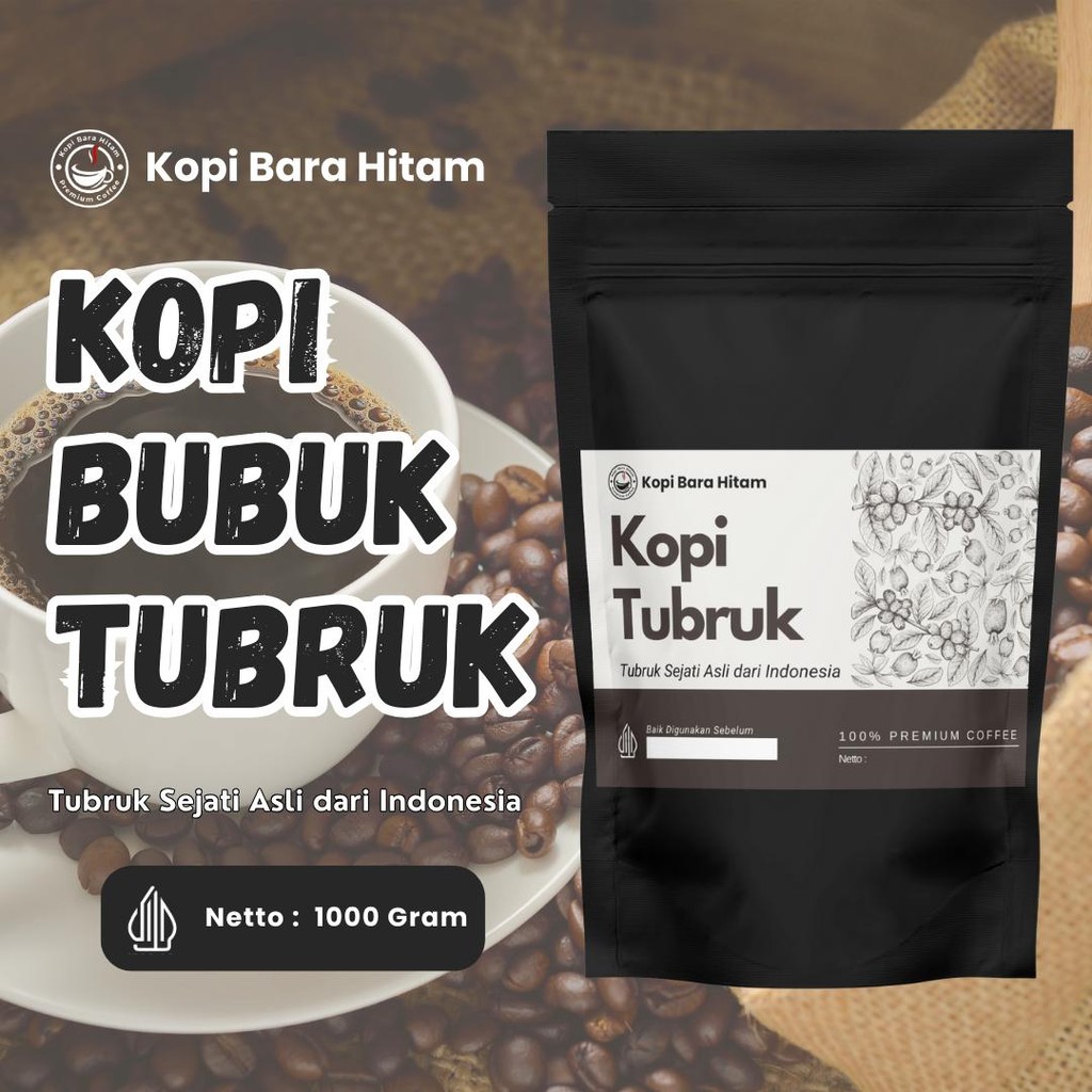 

Kopi Bubuk Tubruk Bara Hitam 1 Kg - Kopi bubuk Tubruk - Kopi Tubruk -Kulitas Premium Isi 1Kg Grade Premium