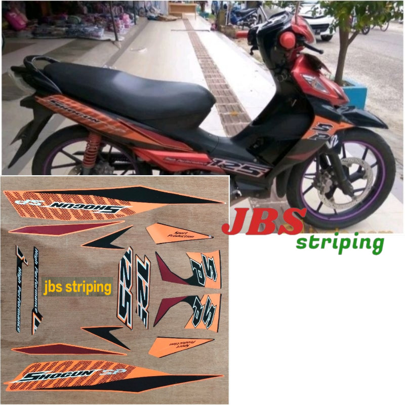 Striping stiker list body Suzuki Shogun SP 125 oren tahun 2009 2010