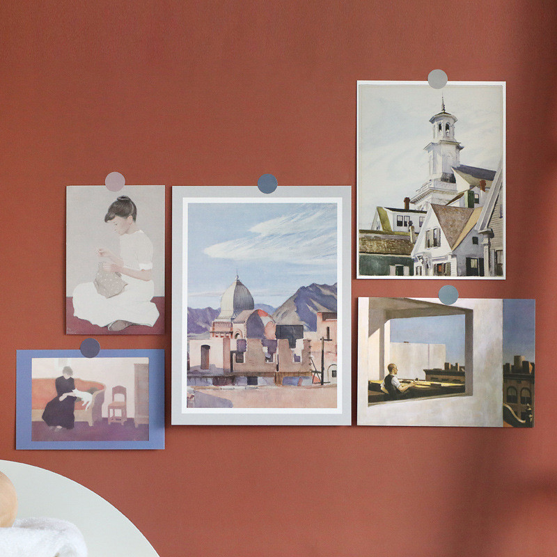 

5sheets Nordic Scenery Decoration Card Creative Postcard Background Collocation Decorative Painting Wall Stickers Greeting Cards