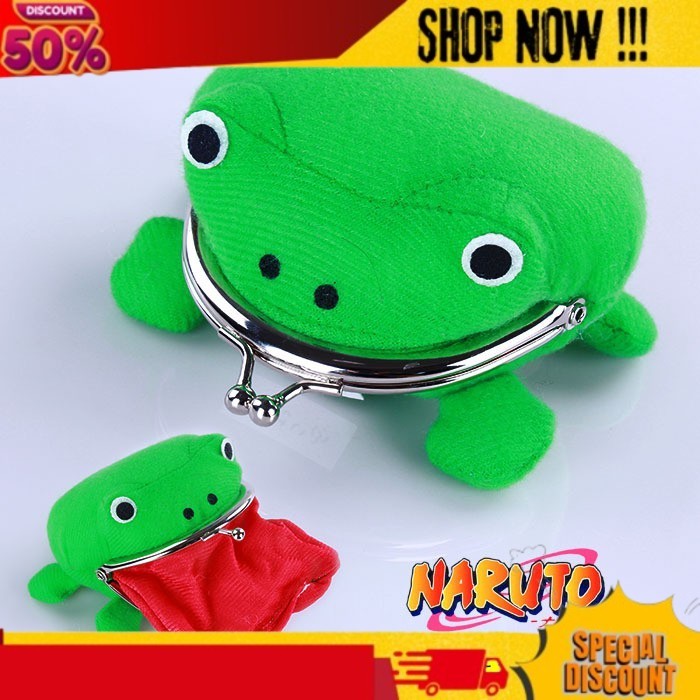 LIKE DOKO Dompet Kodok Naruto Katak Frog Dompet Koin Wallet Purse Coin Anime ecos
