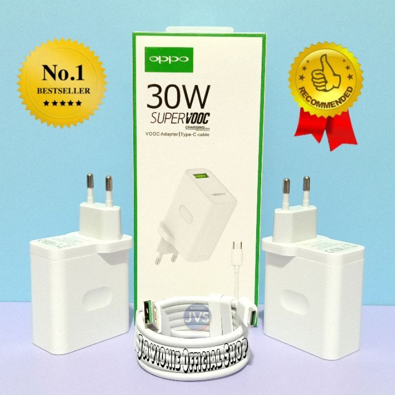 Charger Casan Cas OPPO A91 30W Original SUPER VOOC TYPE C Fast Charging Adaptor cable
