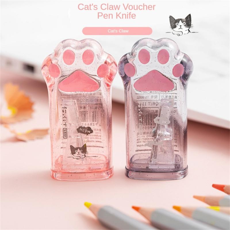 

Pencil Sharpener Random Color Creative Cat Paw Kawaii Stationery Office School Supplies Korean Stationery