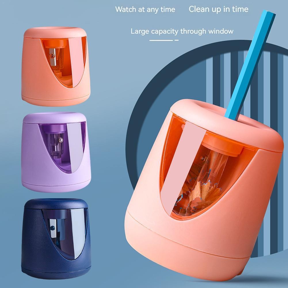 

Automatic Electric Pencil Sharpener with Cartoon Stickers Powered Fast Sharpen Pen Sharpening Tools School Office Stationery