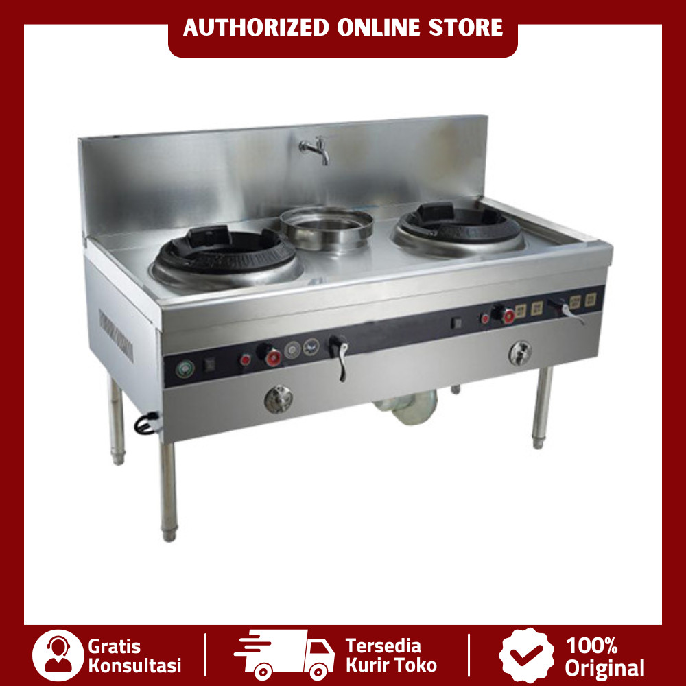 Kwali Range 2 Tungku 1 Soup Kompor 2 Burner 1 Tungku With Blower