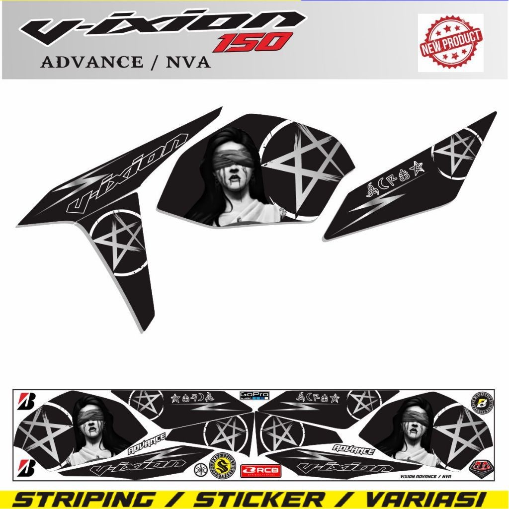 STIKER MOTOR VIXION NVA 150 VARIASI KEREN STRIPING VIXION STIKER MOTOR