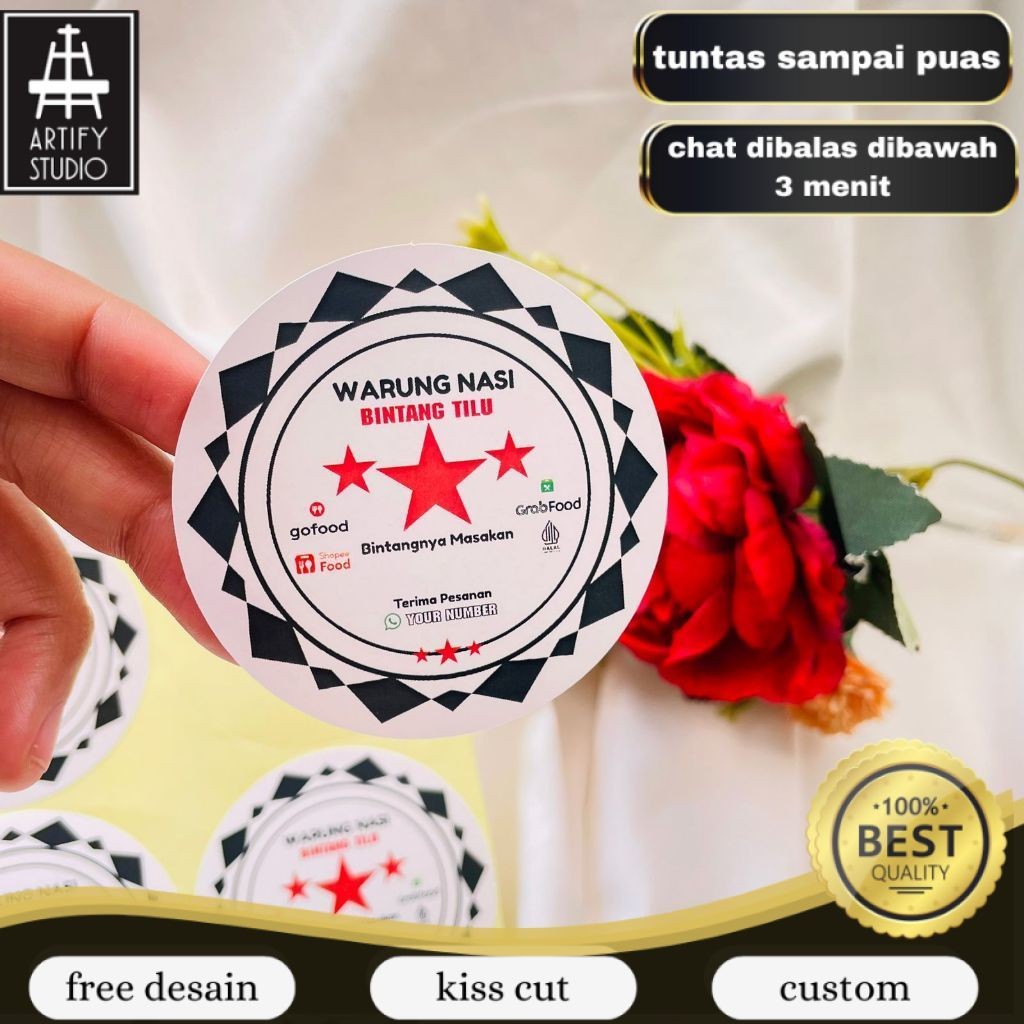 

Artify Ready Stiker Rumah Makan Free Desain Sticker Edisi Warung Nasi Restoran Label Box Makanan
