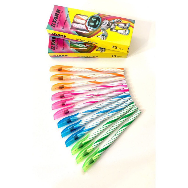 

(CCK STORE) PULPEN STARK ISI 12 / PEN LILIN STARK 1 PAK / BOLPOIN HITAM MURAH / 12 PCS Pen Lilin Stark ST9106 12 Pcs Pulpen Ulir Sekolah Kantor Tinta Hitam / Pulpen Stark ST9106 BolPen Motif Lilin Ulir Isi 12 Pcs
