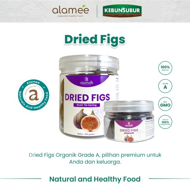 

ALAMEE Buah Tin Kering Cemilan Buah Sehat Dried Figs Buah Ara Kering Rendah Kalori 300gr kebunsubur