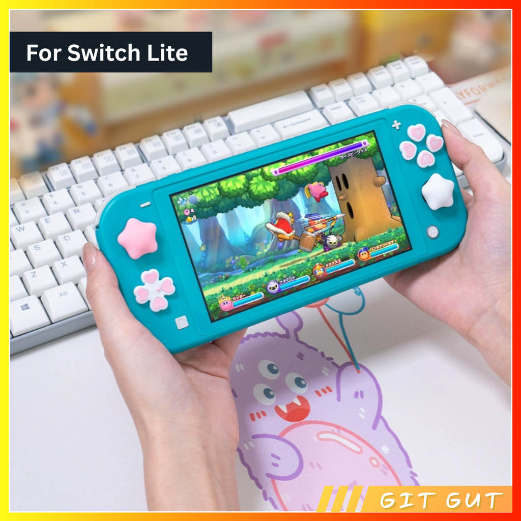 Nintendo Switch Lite Cute Star Heart D-Pad ABXY Button Cover Thumb Grip Cap