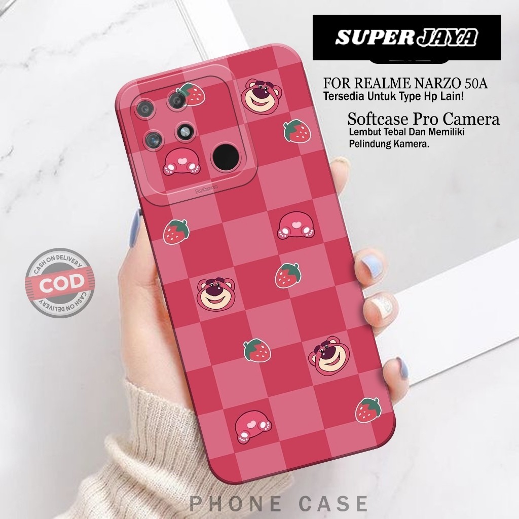 Softcase Hp Realme Narzo 50A Fashion Case Kartun Case Realme Narzo 50A Silikon TPU Pro Camera Casing