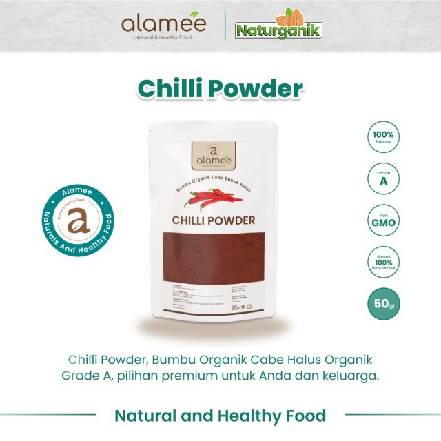 

ALAMEE Cabe Bubuk Halus Bumbu Dapur Organik Chilli Powder Chili Cabai Seasoning 50 Gram Naturganik