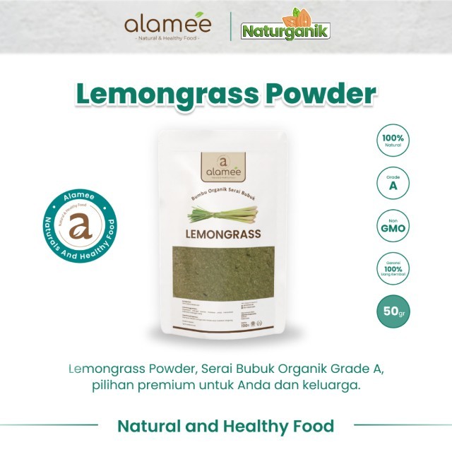 

ALAMEE Bubuk Sereh Lemongrass Powder Bumbu Dapur Organik Serai Murni Asli Seasoning 50 Gram Naturganik