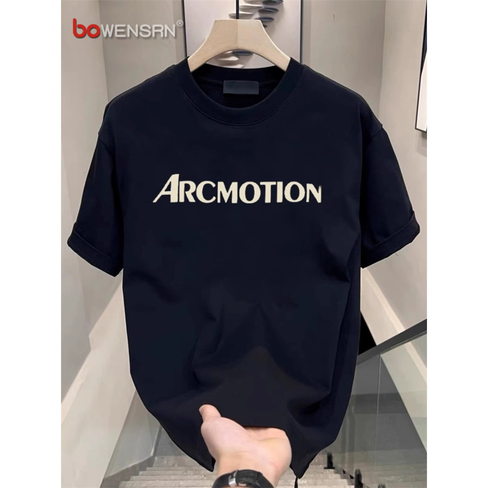 T-shirt lengan pendek kelas atas untuk pria di musim panas 2025 merek fesyen baru longgar leher vagi