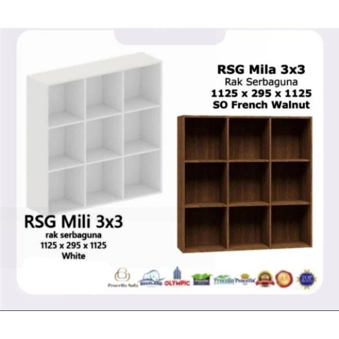 Rak Laundry Olympic Gstar RSG MILI RSG MILA 3x3 Rak Serbaguna Rak Buku Lemari Arsip Rak 9 Kotak Lema