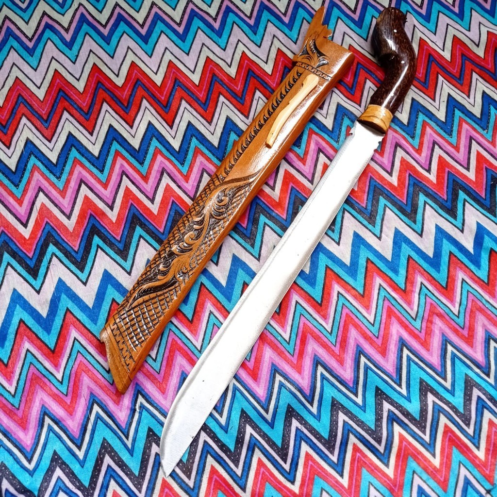 GOLOK sarung ukir ukuran panjang GOLOK CIBATU pemotong kayu dan bambu baja per fulltang