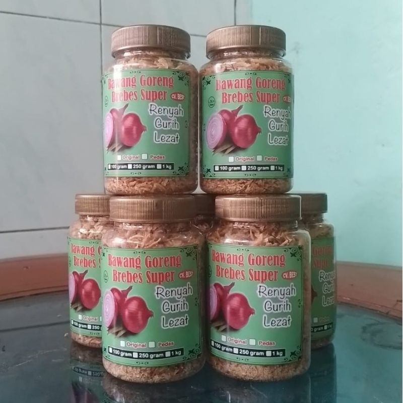 

Bawang Goreng Brebes Super 100gr kemasan toples non msg