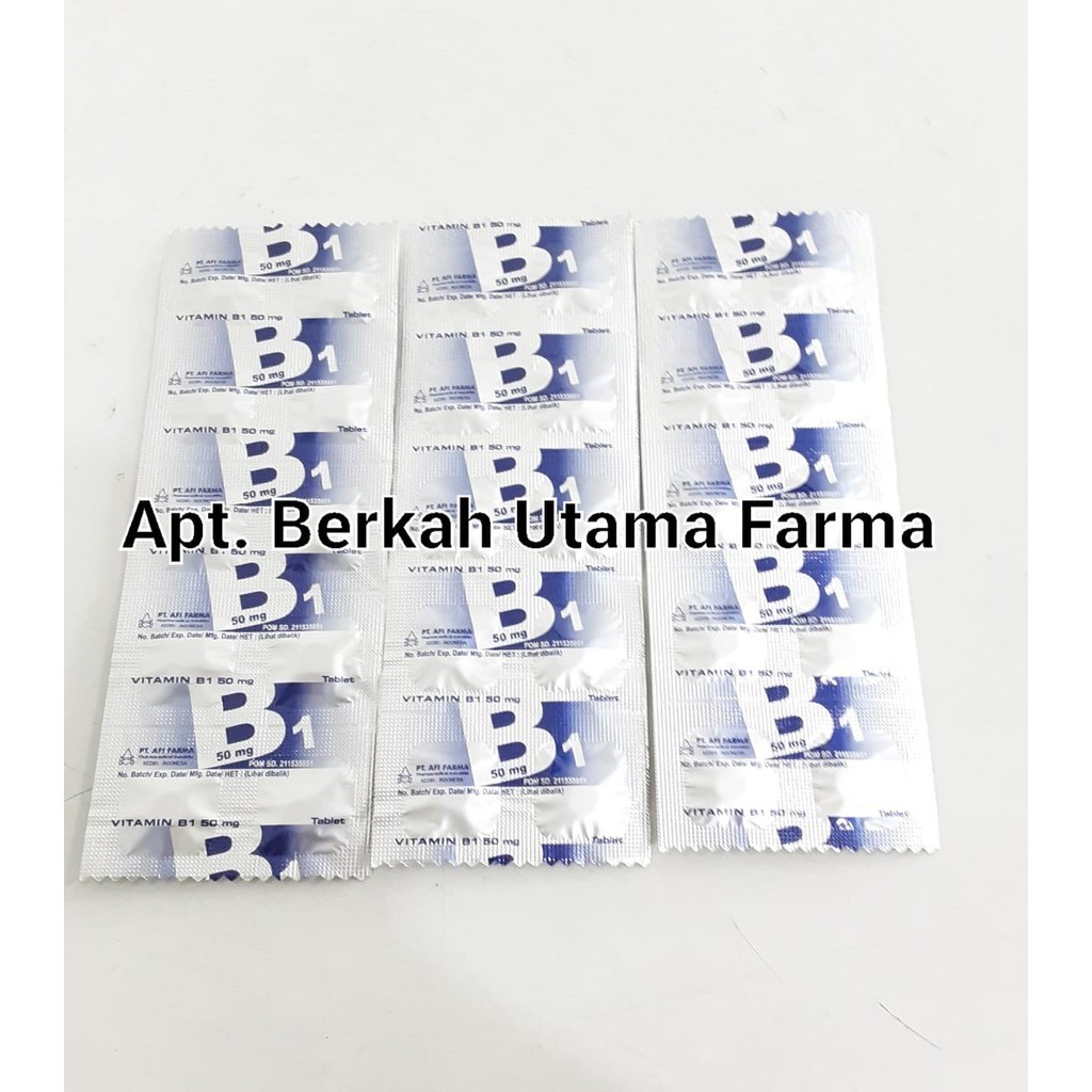 Vitamin B1 50 Mg Strip isi 10 Tablet ( afi farma )
