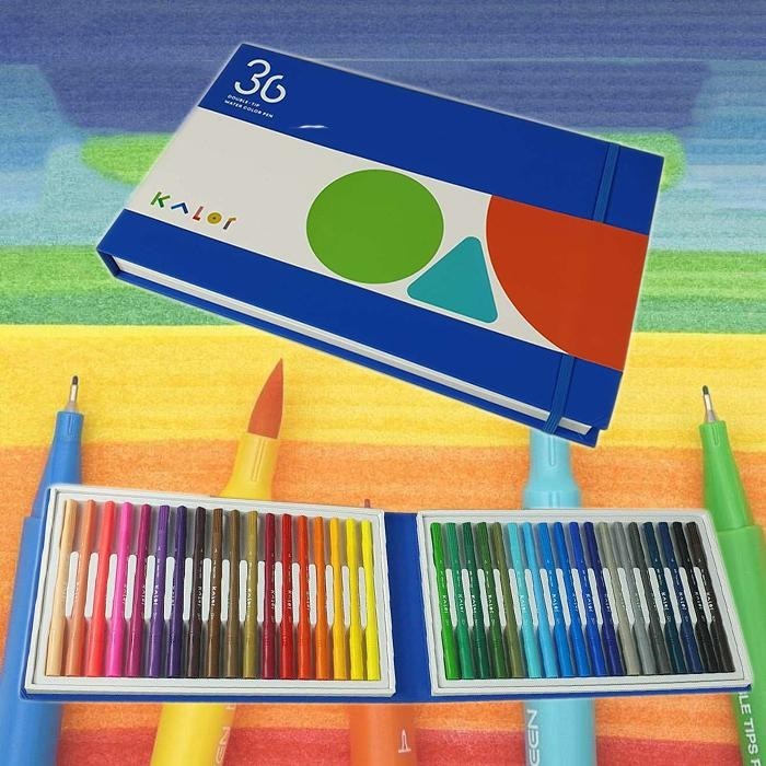 

AK Spidol Warna Warni Dual Head Water Color Pen 36 PCS - Multi-Color