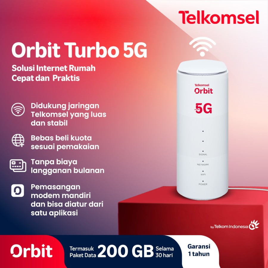 Telkomsel Orbit Turbo 5G WiFi High Speed Bonus Data ZTE MC801A