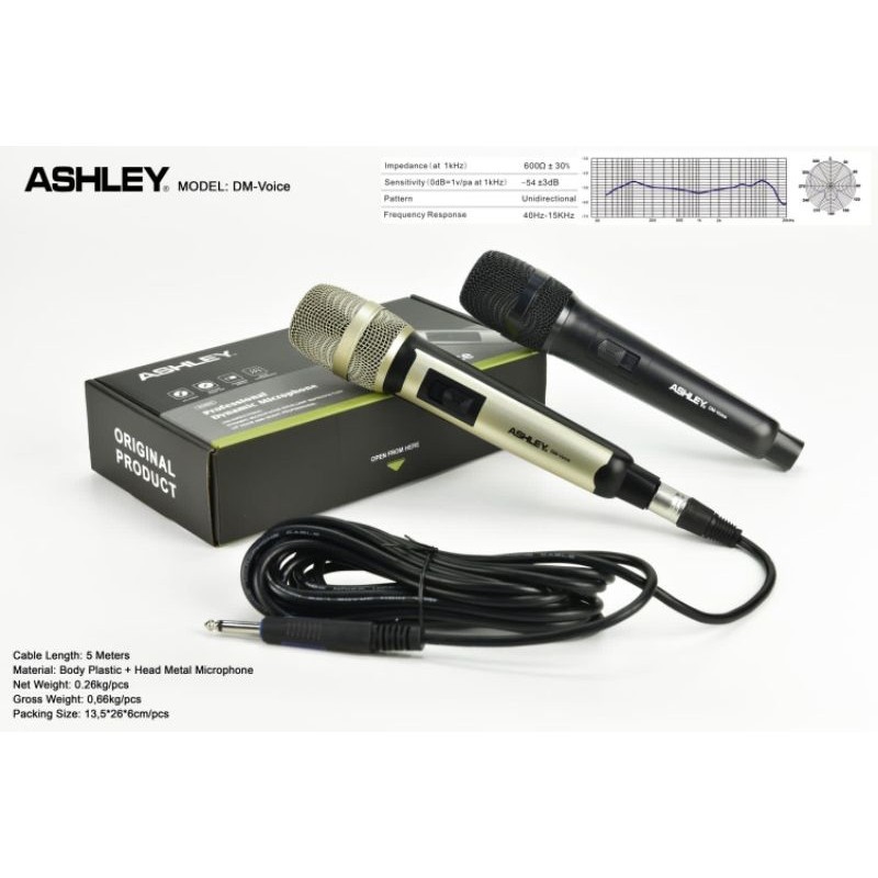 Mic Kabel Mic Ashley DM Voice Original Ashley