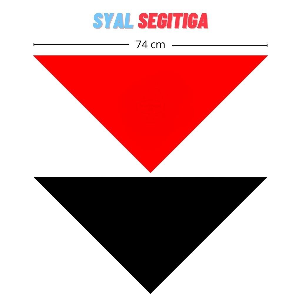 syal sleyer segitiga polos hitam merah syal manasik haji atribut sekolah pramuka