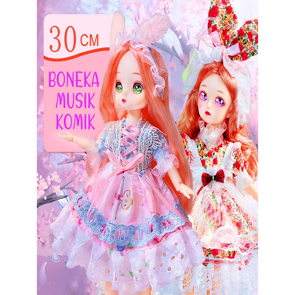 Musik Boneka Manga Mata Bjd Putri Pesta Berdandan Boneka Mainan Anak Hadiah