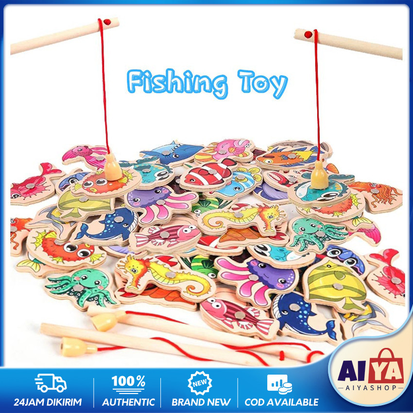 Mainan Anak Fishing Game Magnet 15/31Pcs Mainan Pancing Anak Magnet Mancing Ikan Mainan Pancingan Ik