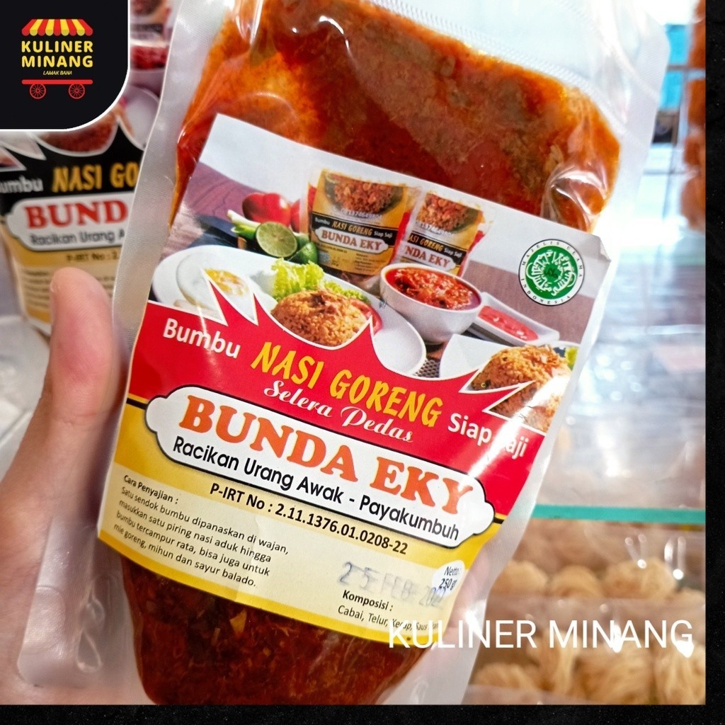 

Kuliner Minang Bumbu Nasi Goreng Siap Saji Bunda Eky Super Pedas 250g Oleh Oleh Cemilan Makanan Khas Padang Jajanan Snack