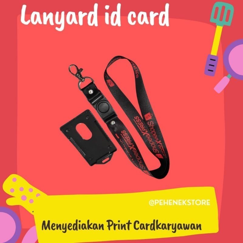 

Tali id Printing!! Express Oren Hitam Sesuai Picture lanyard printing