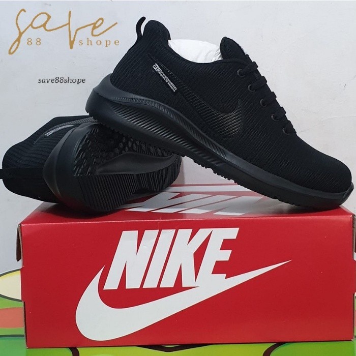 SEPATU SNEAKERS KETS SEKOLAH OLAHRAGA HITAM POLOS FULL BLACK PRIA WANITA COWOK CEWEK LAKI LAKI TERLA