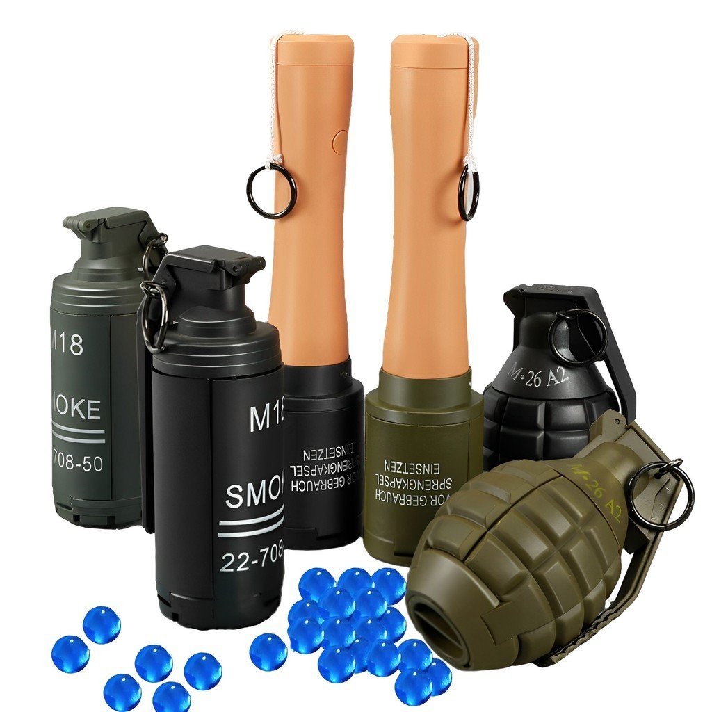 2pcs Airsoft Grenade Model, Tactical Smoke Grenade Model, M67 Burst Grenade Various Airsoft Grenade 