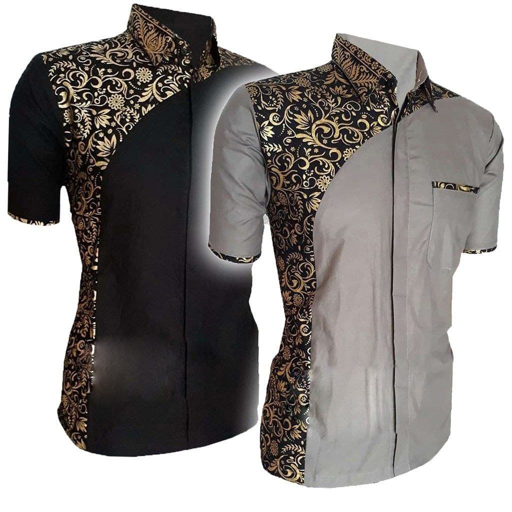 BAJU KOKO LENGAN PENDEK KOKO PRIA DEWASA TERANYAR 2022 KOKO KOMBINASI BATIK PRADA Promo Idul Adha