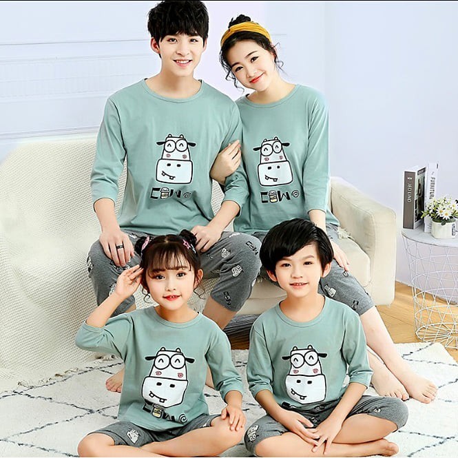 Piyama Couple Keluarga Milk Cow - SZ 110-5T