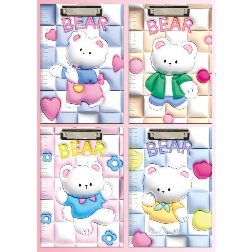 

Clipboard Papan Ujian Papan Jalan Klip A4 3D 3 Dimensi Alat Tulis Stationery OSM-ST0507 Bear