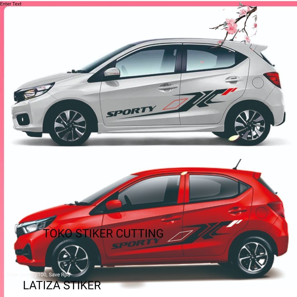 CUTING STIKER MOBIL STIKER LIS STRIPING MOBIL Stiker Mobil Brio rs Satya Keren 2023 simpel Variasi A