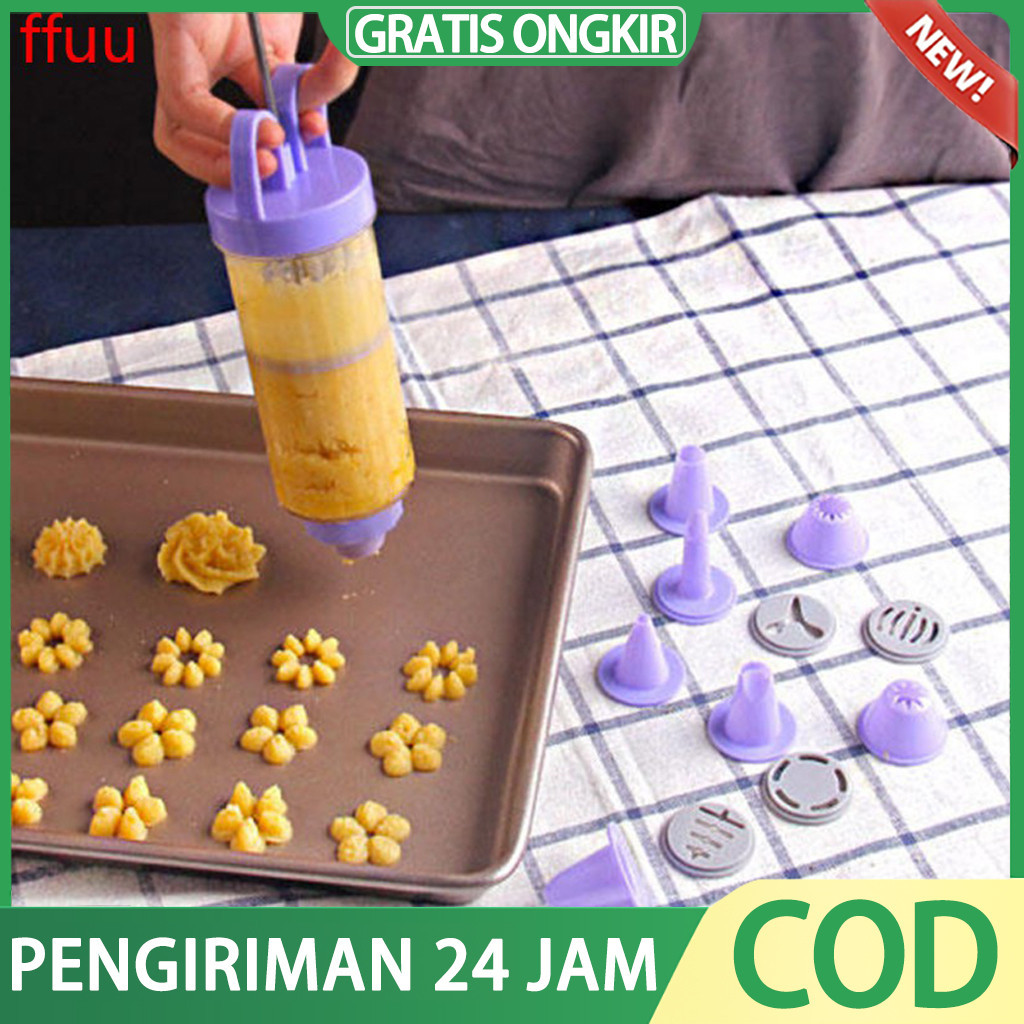 [READYYY] 19pcs Set Alat Cetakan Kue Kering / Membuat Krim Hiasan Kue/Alat Cetak Cetakan Bentuk