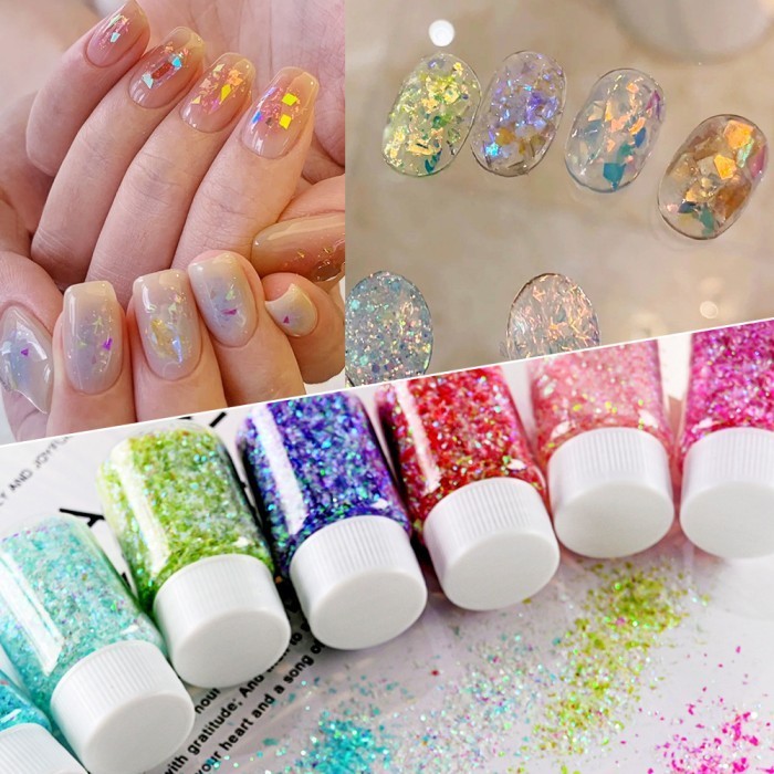 Glitter Bubuk Oktagonal untuk Nail Art / Hiasan Wajah / Dekorasi