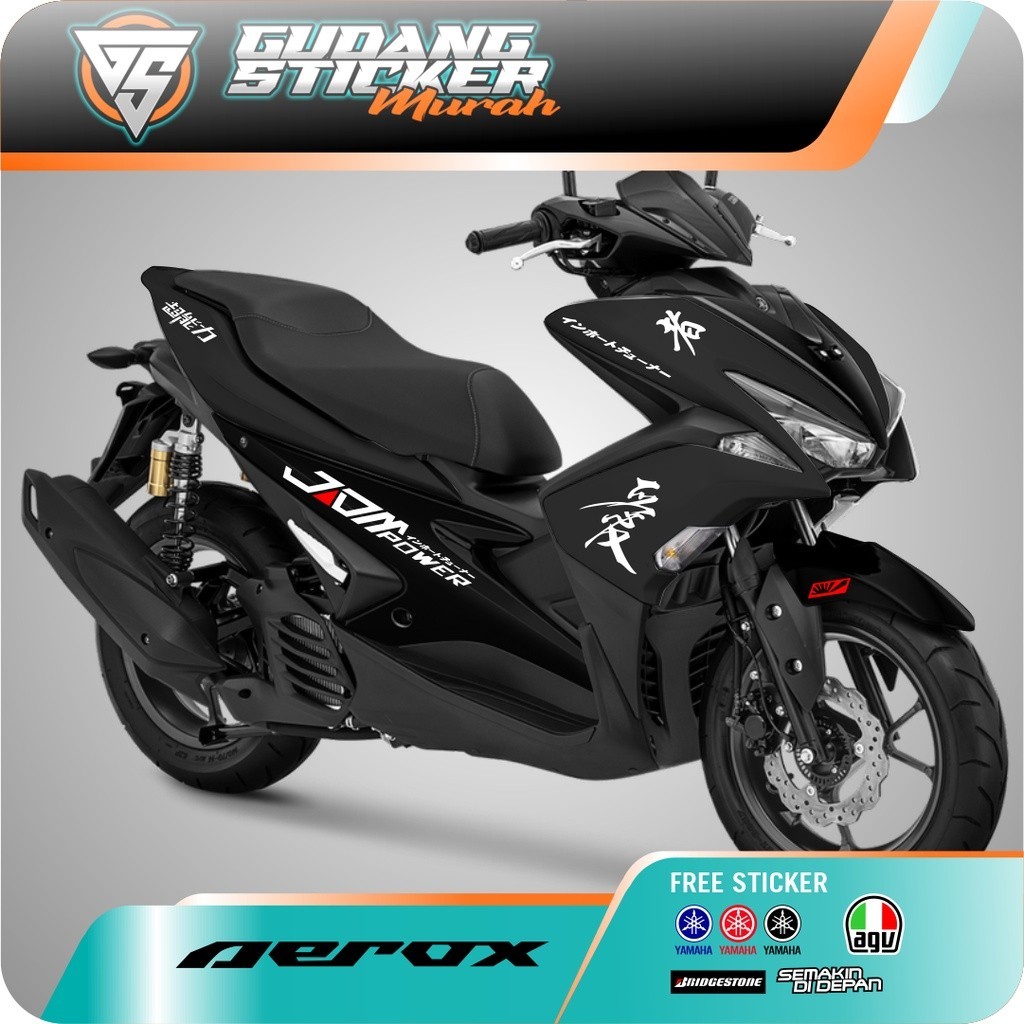 STICKER CUTTING YAMAHA AEROX OLD 2018 STRIPING TULISAN JEPANG AEROX LAMA JAPAN TEXT STICKER JDM STYL