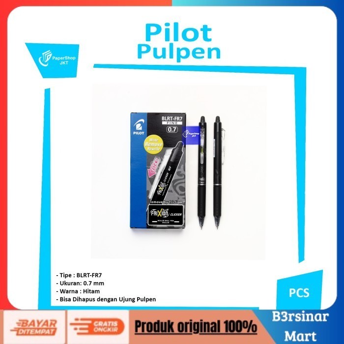 

[[KUALITAS TERBAIK]] GROSIR!!! Pulpen Pen Frixion Pilot 0.7 HITAM ( Bisa Dihapus ) COD