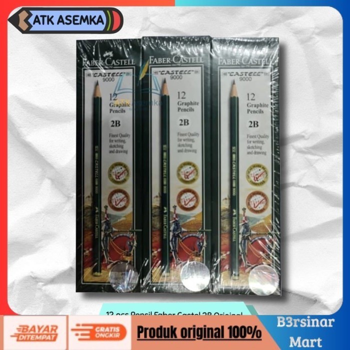 

[[KUALITAS TERBAIK]] 12pcs Pensil Faber Castel 2B Original / Faber Catle COD
