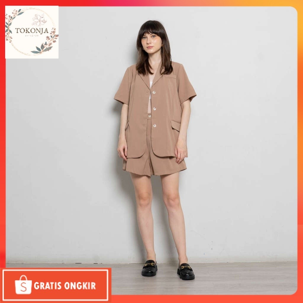One Set Terkini / This Is April Setelan Wanita Queina Set Brown – 786206