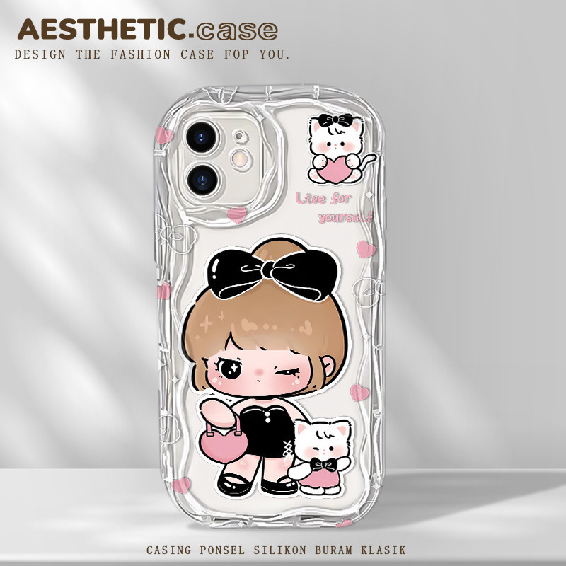 Aesthetic unik dan lucu cewek softcase silikon android for oppo a16 a15 a9 a7 a5 a12 a16s a31 a93 a1